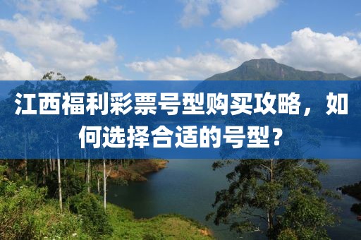 江西福利彩票号型购买攻略，如何选择合适的号型？