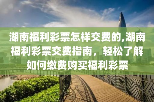 湖南福利彩票怎样交费的,湖南福利彩票交费指南，轻松了解如何缴费购买福利彩票