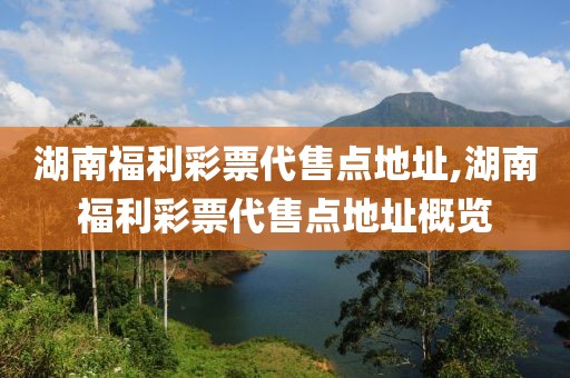 湖南福利彩票代售点地址,湖南福利彩票代售点地址概览