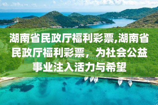 湖南省民政厅福利彩票,湖南省民政厅福利彩票，为社会公益事业注入活力与希望