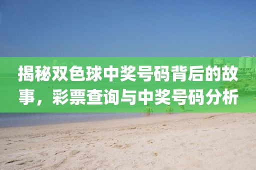 揭秘双色球中奖号码背后的故事，彩票查询与中奖号码分析