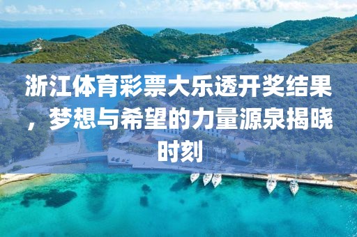 浙江体育彩票大乐透开奖结果，梦想与希望的力量源泉揭晓时刻