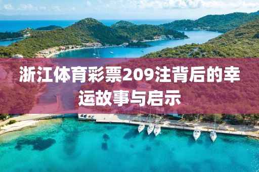 浙江体育彩票209注背后的幸运故事与启示