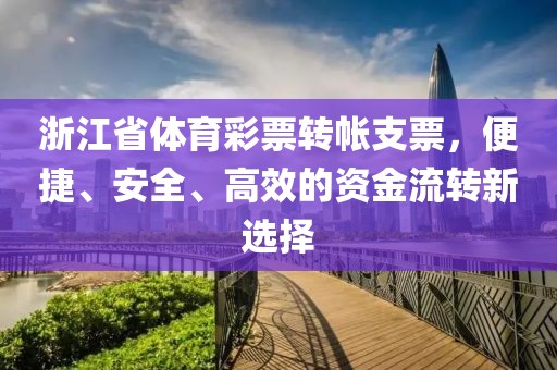 浙江省体育彩票转帐支票，便捷、安全、高效的资金流转新选择