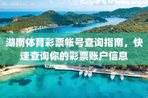 湖南体育彩票帐号查询指南，快速查询你的彩票账户信息