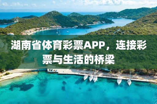 湖南省体育彩票APP，连接彩票与生活的桥梁