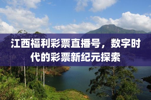 江西福利彩票直播号，数字时代的彩票新纪元探索